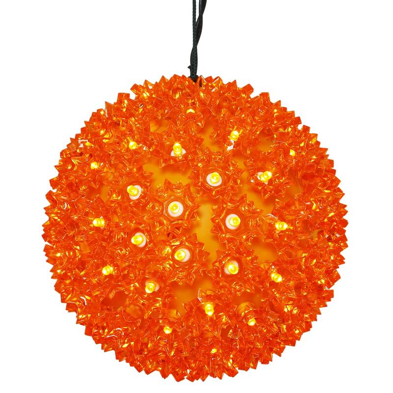 Vickerman 10" Starlight Sphere Christmas Ornament with 150 Orange Wide Angle LED Lights Bed